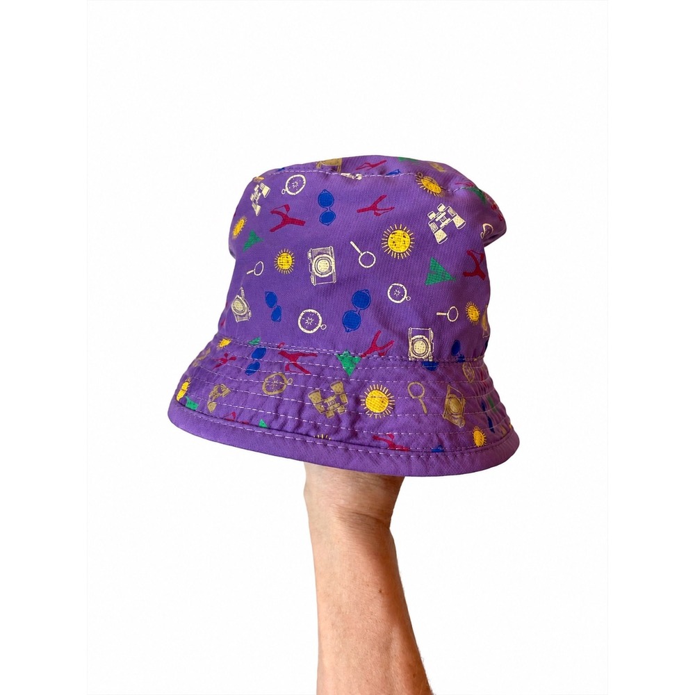 CTR Kids Reversible Bucket Hat Purple Fox Forest Friend Camping Print 1-3T